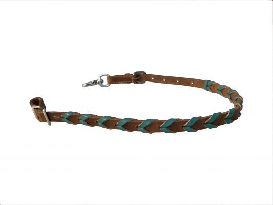 Showman Argentina Cow Leather wither strap with Color Braided leather accent #5